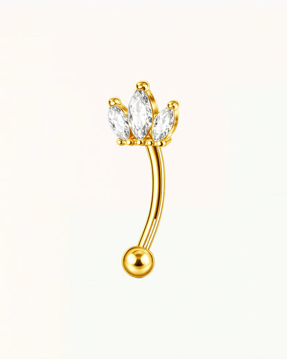 Titanium Rook Piercing met Marquise Stenen - Sima