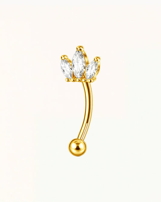 Titanium Rook Piercing met Marquise Stenen - Sima