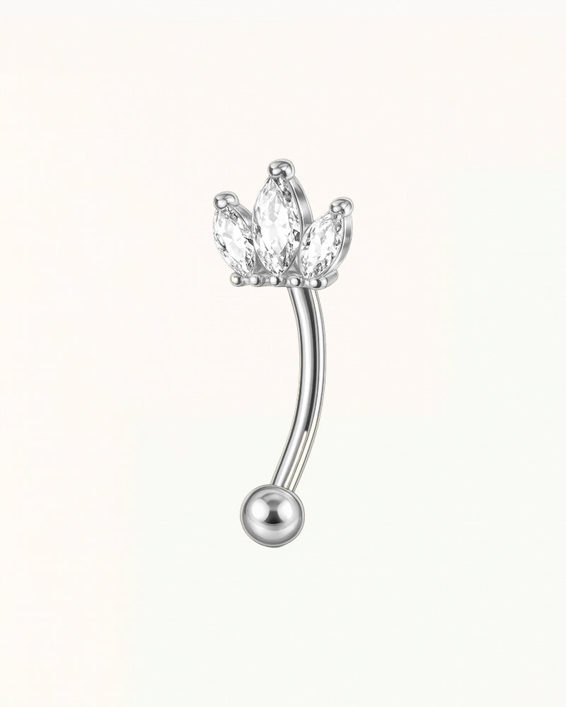 Titanium Rook Piercing met Marquise Stenen - Sima