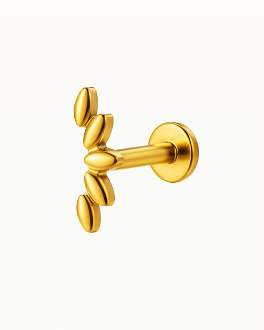 Titanium Piercing met Boogvormig Blad - Violet